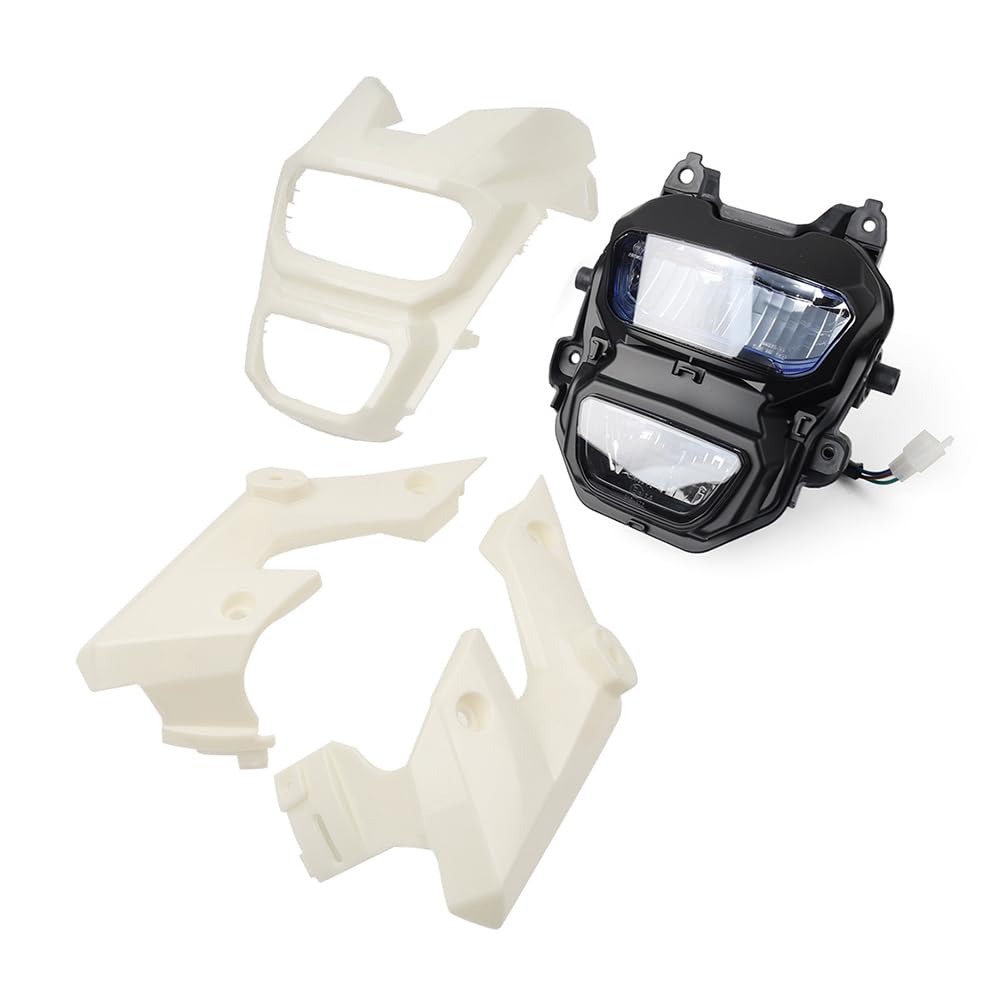 Cnfang4 3 pcs Front Light Cover LED Headlight Protective Carbon Fiber White for HONDA Grom MSX125 2016-2018