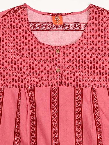 Image of Evolove Women's Cotton Long Maxi Night Gown Nighty Dress with Pocket & Stylish Button, Super Soft Comfortable (LNG-Button)
