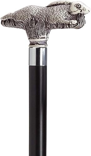 Bastón para correr con mango Derby en eje de madera dura negra. Capacidad de peso de 250 libras y 36 pulgadas de largo