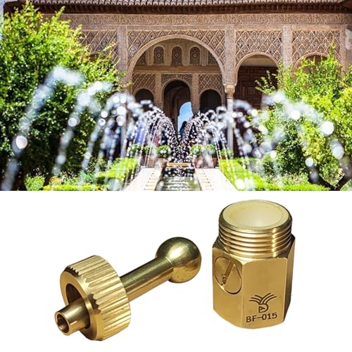 AGUADECORATIVA - Gartenbrunnendüsen 1/2 Zoll, schwenkbare Düsen von 6 mm mit Ventil zur Höhenverstellung (Messing) für Wasserspiel - BF015