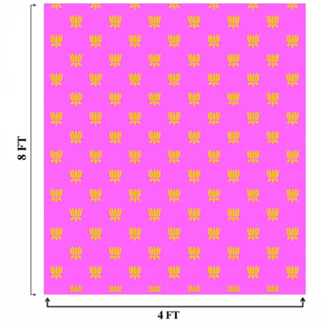 SATVIK 8x4ft. Pink Fabric Backdrop for Pooja Pujan Decoration Lotus Floral Print Indian Traditional Festive Puja Cloth Mehndi Haldi Flower Curtain Wedding Anniversary Bridal Baby Shower Wall Banner - Image 3