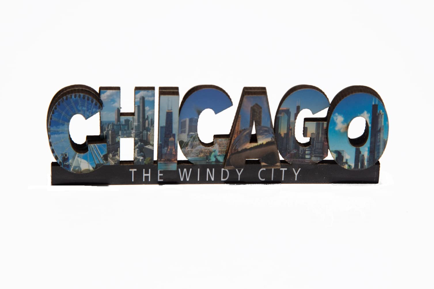 Chicago Skyline Unique 3D Lightweight Particle Board Souvenir Refrigerator Magnet (4 1/2 x 1 1/2 in.)
