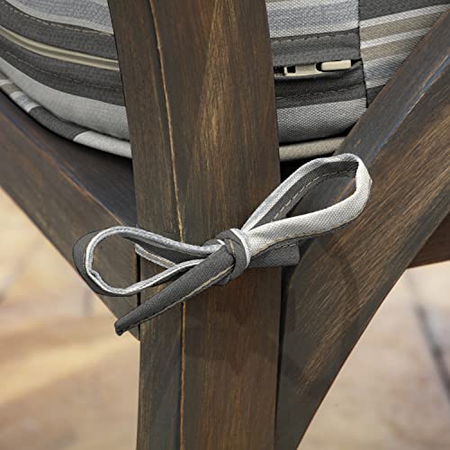 Arden Selections Profoam Essentials Outdoor Seat Cushion 19 X 20, Taupe Grey Linen Stripe #TOP5