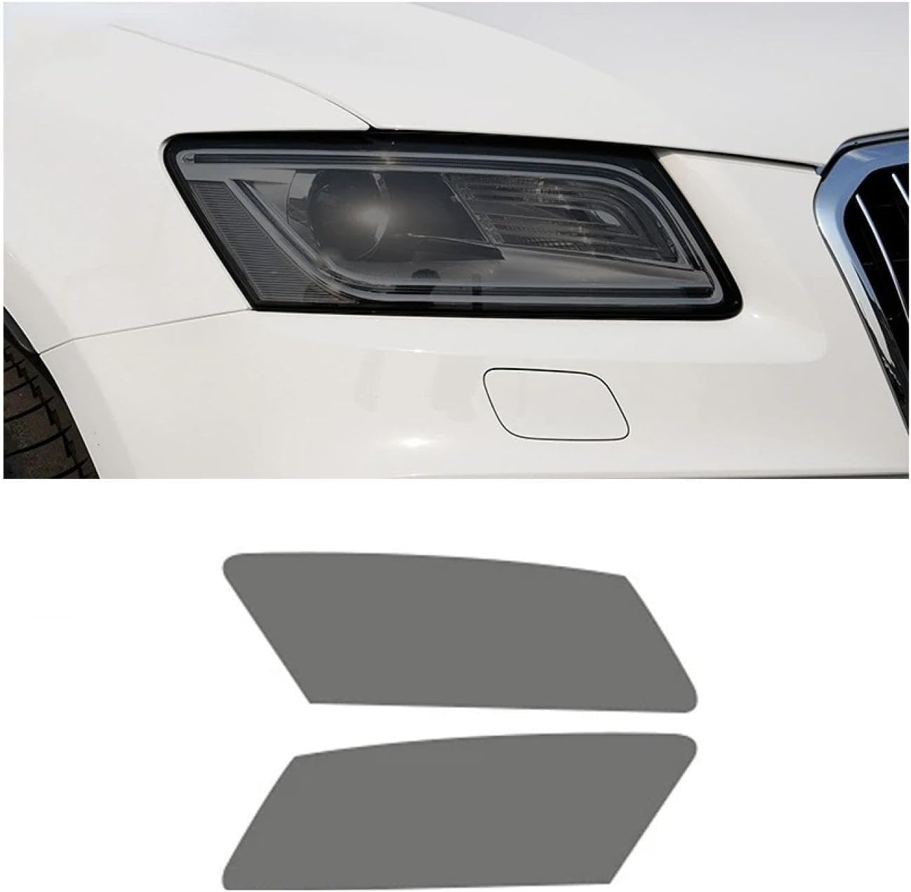 SamLng Car Front Light Film for Q5 2008-2017 Light Controlled TPU Car Front Headlamp Protection Film Color Changing Car Headlight Film TPU Lamp Film Precut Headlight Protective Film