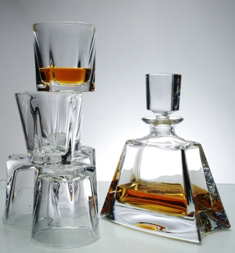 Wide Spirit Decanter + 6 Tumblers