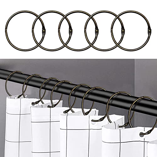 Lot de 24 Anneaux de Rideau de Douche antirouille pour Salle de Bain, Anneaux de Rideau de Douche circulaires décoratifs et Crochets de Tringle de Douche (Bronze) Cover