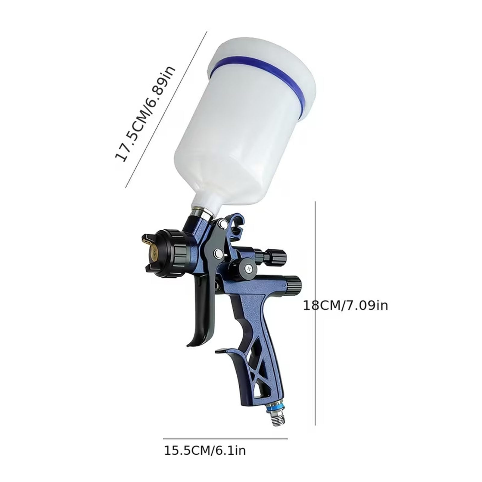 Fabater Pistola HVLP per Verniciatura, Aerografo con Ugello da 1,7mm e Serbatoio da 600ml Riutilizzabile, a gravità per Auto, Verniciatura Mobili e Pareti
