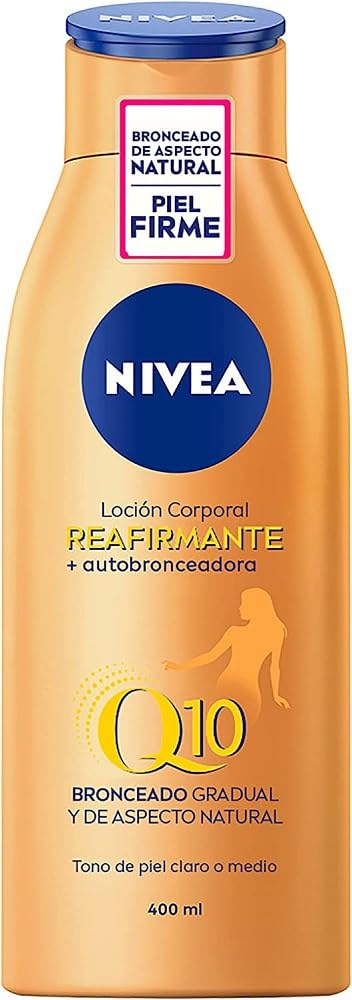NIVEA Q10 Loción Corporal Reafirmante + Autobronceadora (400 ml), crema hidratante corporal con coenzima Q10, crema bronceadora para tono de piel claro a medio — view 9