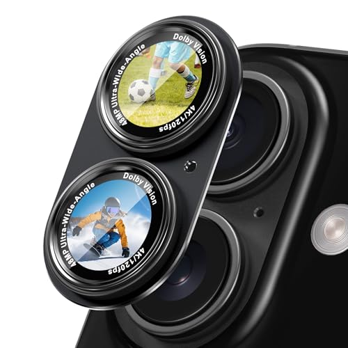 CACOE Camera Lens Protector for iPhone 16/16 Plus/17 - Metal Frame Tempered Glass Cover [Anti-Scratch] [Drop-Proof][Strong-Adhesion] Camera Screen Cover (Black)