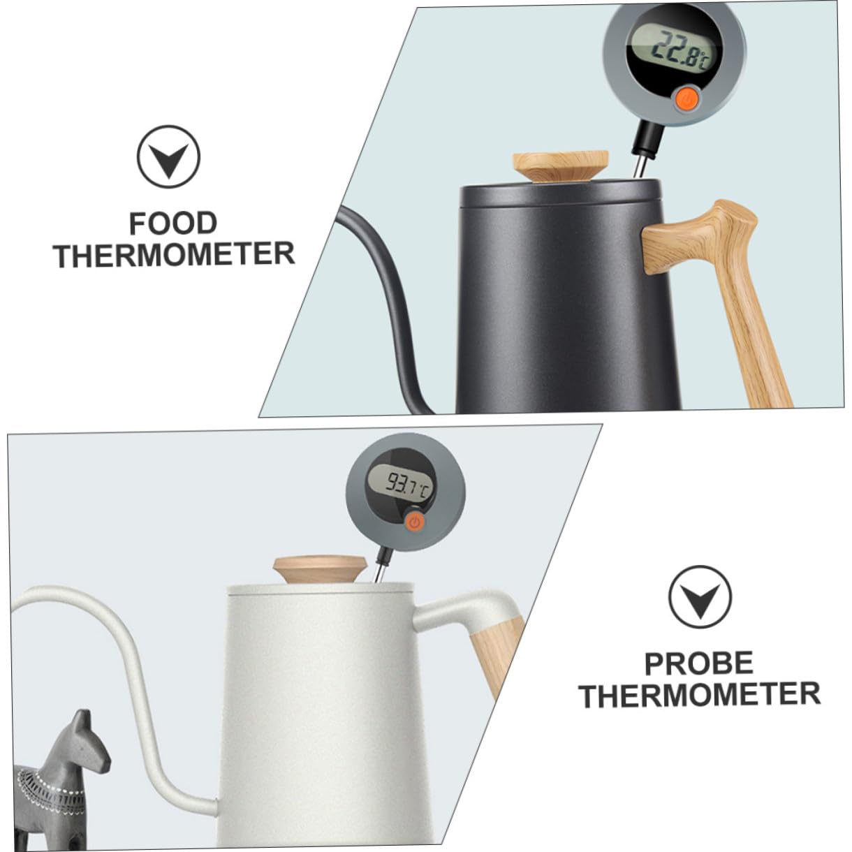 PRETYZOOM 2piezas Digital De Cocina Sonda Para Medir Temperatura De Alimentos y Agua Lectura Instantánea y Precisión Alta Para Leche y Bbq Diseño Práctico y Seguro Para Uso Familiar
