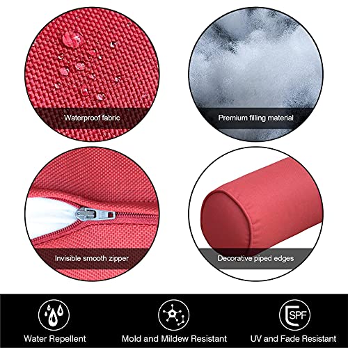Cozplen Indoor/Outdoor Bolster Pillows, 16X6 Inches Solid Round Lumbar Cylinder Throw Pillows For Outdoor Furnitures thumb #5