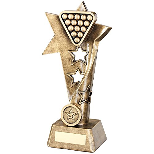 Trophée de billard/snooker torsadé en forme d'étoile brz/doré – (centre de 2,5 cm) 22,9 cm
