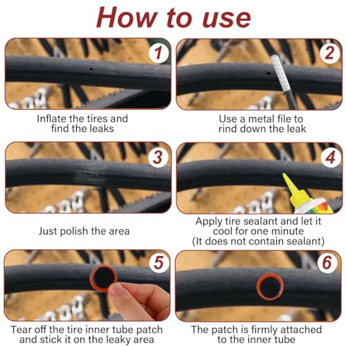 COYUN 96PCS Neumáticos Kits, Parches de Reparación de Bicicletas, Kit Repara Pinchazos Bicicleta,Parches Bicicleta Autoadhesivo Kit,para Bicicletas de Carretera, de Montaña o de Paseo - imagen 6