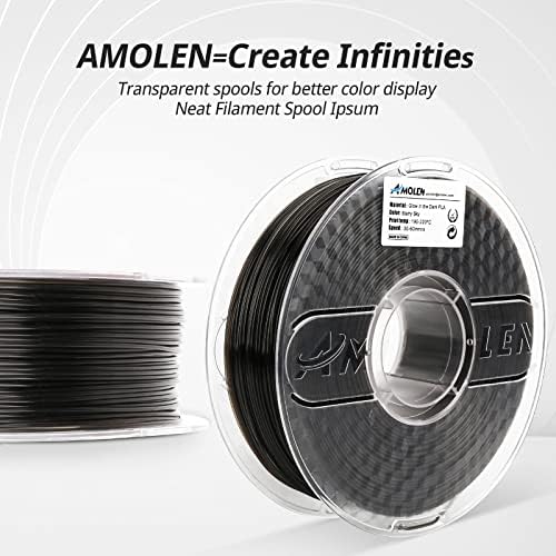 Image of AMOLEN 3D Printer Filament, PLA Filament 1.75mm, Glow in The Dark Filament Blue Starry Sky, Best with UV Lamps, Fit Most 3D FDM Printers, Dimensional Accuracy + /- 0.02 mm, 1kg(2.2lbs) Spool
