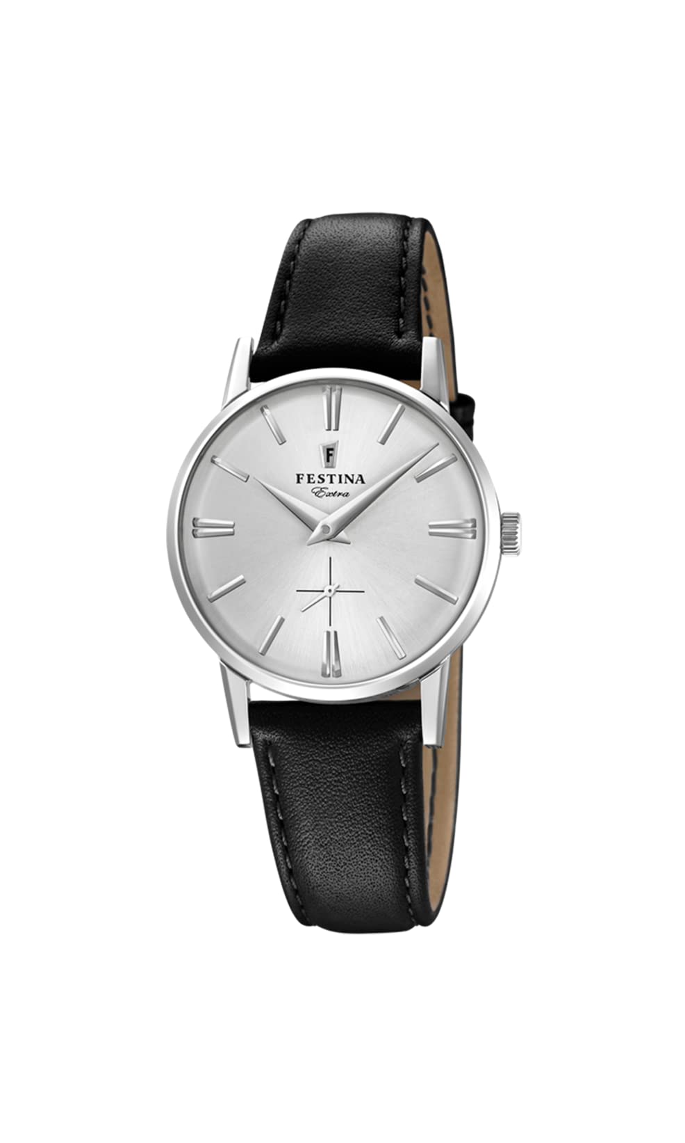 FestinaReloj Mujer F20254/1 Outlet Caja de Acero Inoxidable 316l Plateado Correa de Cuero Negro