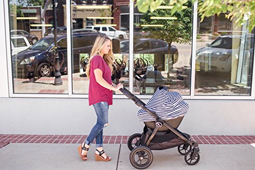 Image of Copper Pearl Nursing Cover for Breastfeeding - Multi-Use Baby Car Seat Canopy, Stroller Shade & Breast Feeding Wrap for Women, Stretchy Breathable Carseat Shawl for Boy or Girl, Sailor