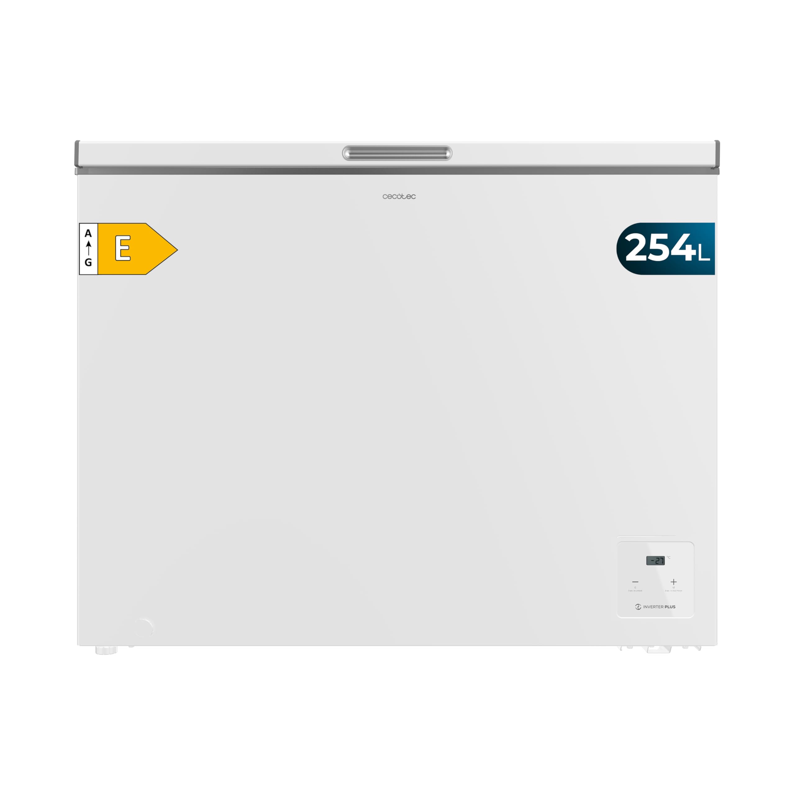 Cecotec Congelatore a Pozzo 254 L Bolero CoolMarket Chest 254 White E. 254L, Orizzontale, Inverter Plus, Dual Function, Fast Freezing, Controllo Elettronico, Blocco Bambini, Cestello Interno
