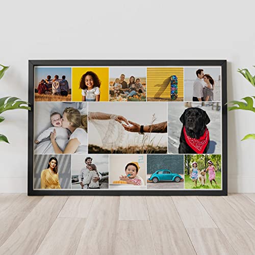 Image of Ritwika's Personalized Photo collage frame with your pictures | Customised Gift For Anniversary, Birthday, Wedding, Couples, Size 13.5 x 9.5 IN, Set of 1 and Two Frame Colours