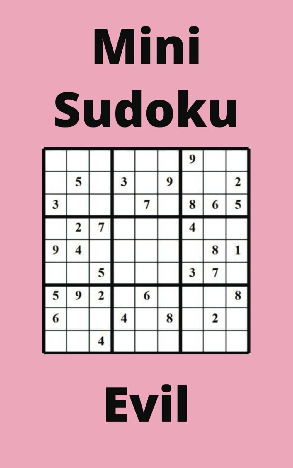 Pink Mini Sudoku Book, 9x9 Puzzles, 300 Pages, 5x8, Evil