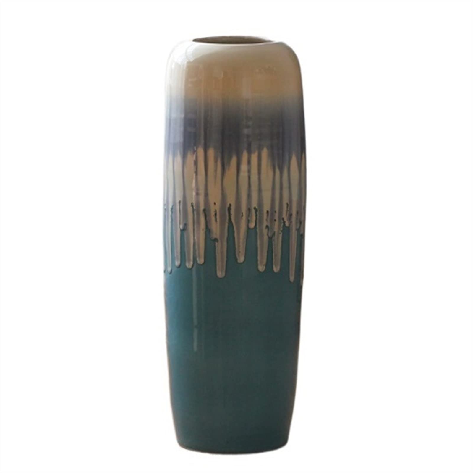asdchZen Vases Ceramic Vase Home Floor Decorative Vase Floor Large Vase Living Room Bedroom Corridor Ornaments Decorative Gradient Vase Flowers Vases,One Color-1