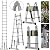 Bowoshen 16.5ft Telescoping Ladder A-Frame Extension Portable Aluminum Telescoping 16 Steps Ladder EN131 Certified 330lb Load