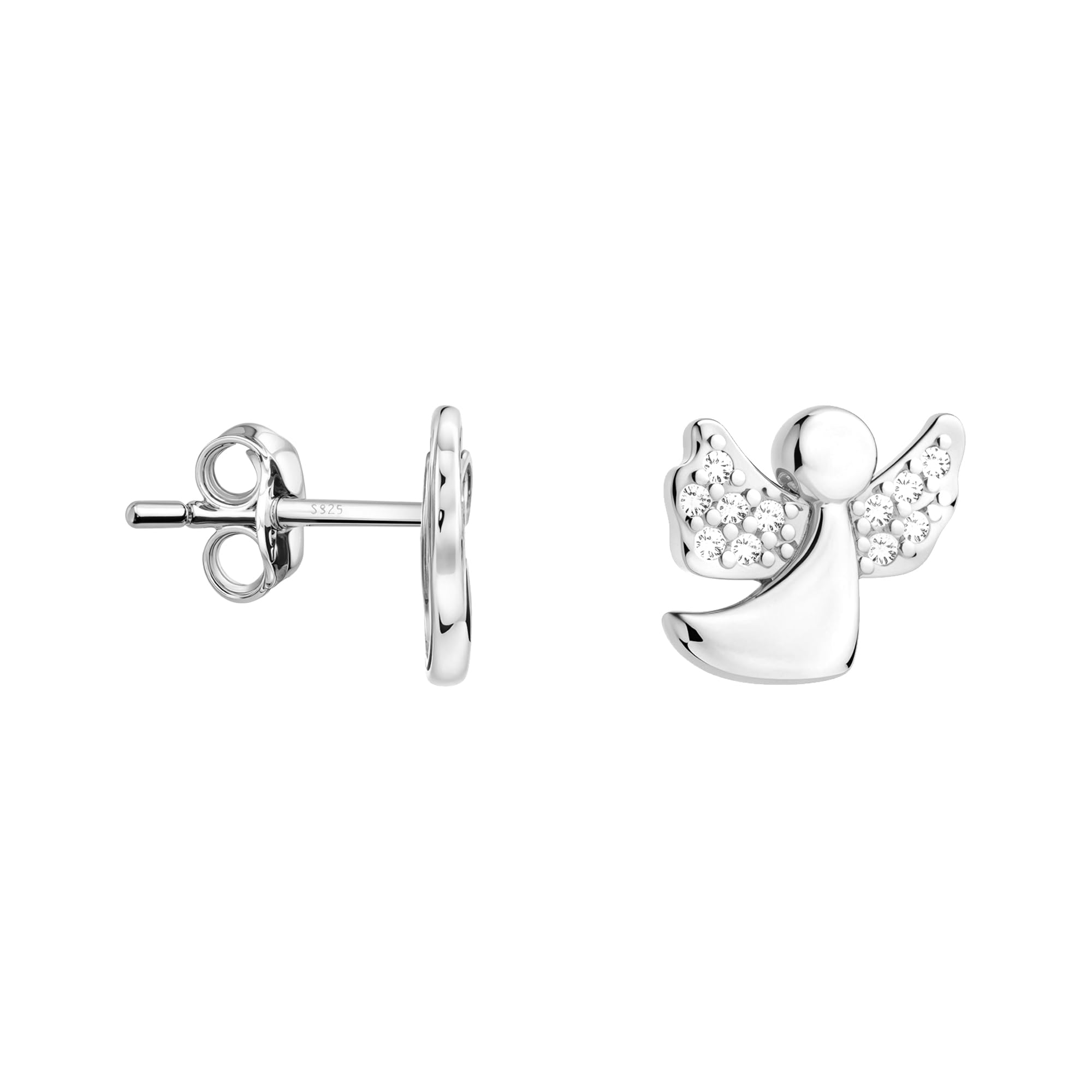 SOFIA MILANI - Orecchini da Donna in Argento 925 - Con Pietra Zircone - Orecchino a Perno ad Angelo - E0830