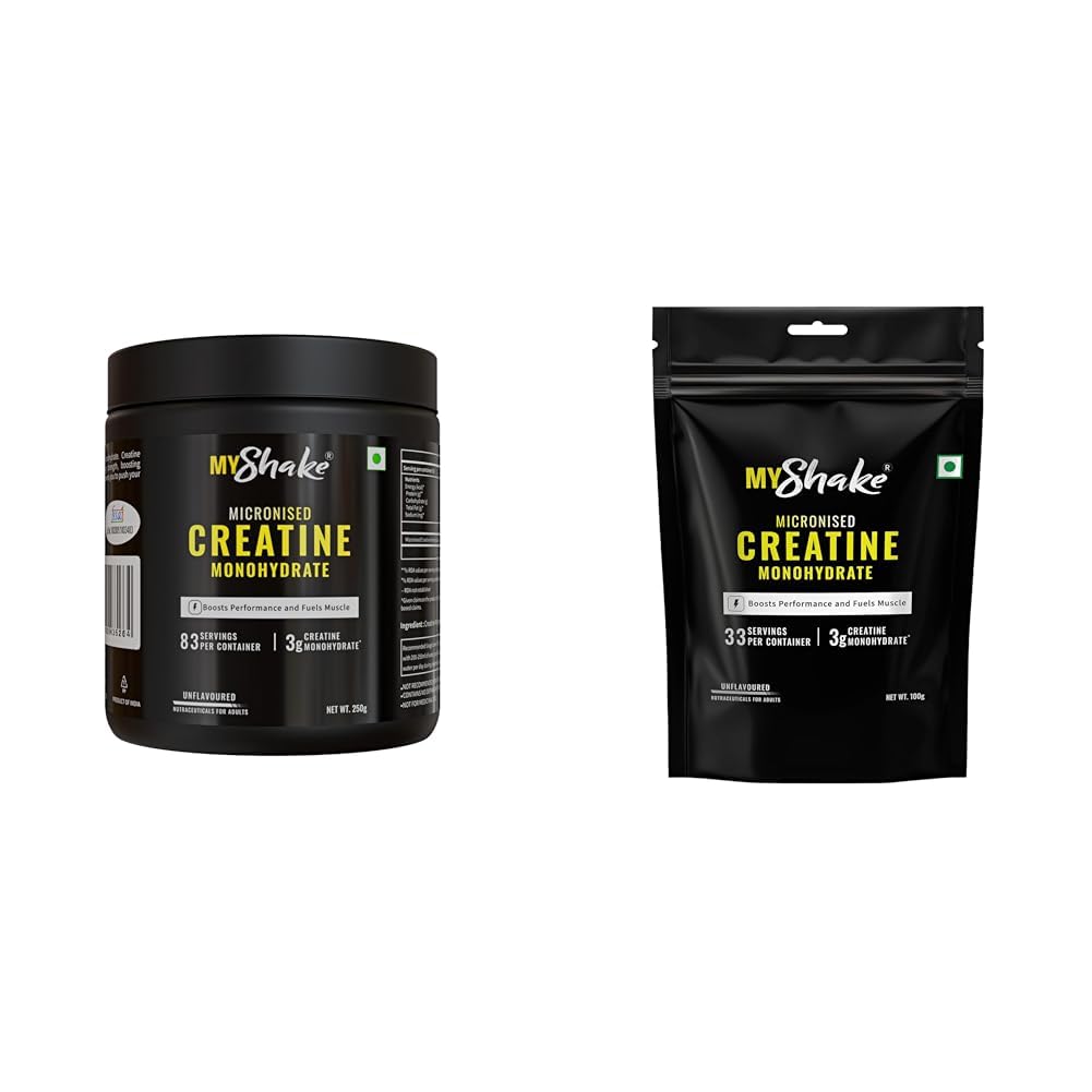 MyShake Micronised Creatine Powder - 250gm (83 Servings) | 3g Creatine Monohydrate Per Serve | Rap | MyShake Micronised Creatine Powder - 100gm (33 Servings) | 3g Creatine Monohydrate Per Serve | Rap-image-12