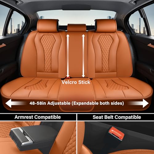 Image of Coverado Car Seat Covers Full Set, Brown Seat Covers, Automotive Car Seat Cover, Car Seat Covers Front Seats Back Seat Covers, Car Seat Protector Universal Fit Most Cars