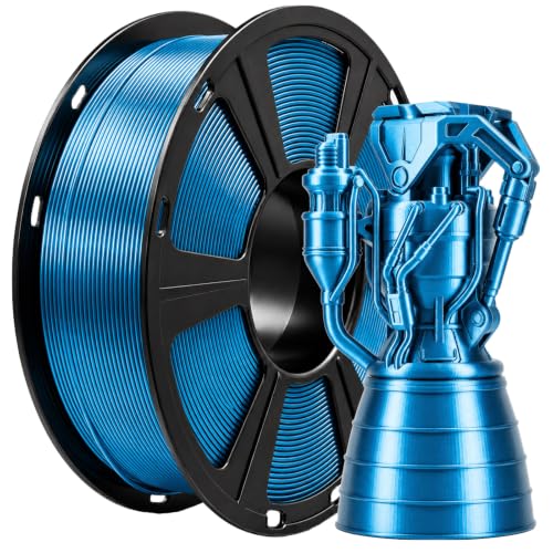 Image of Metallic PETG Filament 1.75mm, 3D Printer Filament with Stunning Metal Luster, + /- 0.02mm Precision, 1kg Spool (2.2lbs) for FDM Printers, High Strength & Odorless, Blue