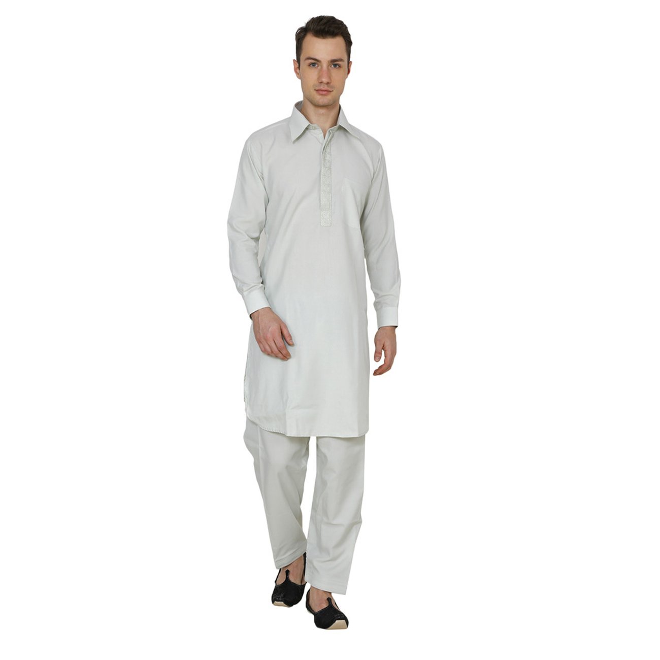 royal kurta Mens Cotton Blend Pathani Set-picture-33