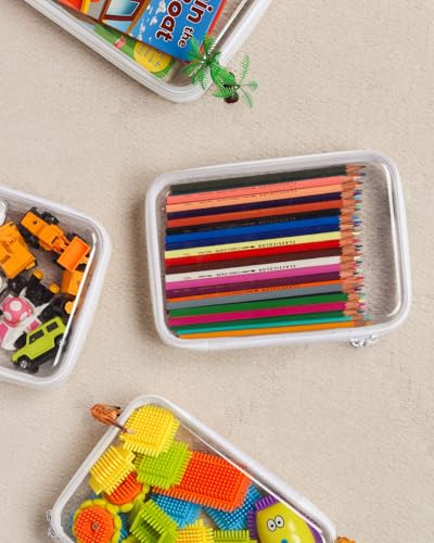 3PCS Clear Hard Shell Zipper Case,Portable Cosmetic Bag with Zipper, Diaper Bag Organizing Pouches, Kid's Toy Storage Organizer Bins,Hard Plastic Case, Halloween Thanksgiving Storage Bins 5