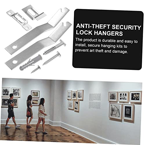 Image of DOITOOL 4sets Picture Hanging Kit Security Hooks Hardware for Art Galleries Installation of -Theft Picture Frame Accessories