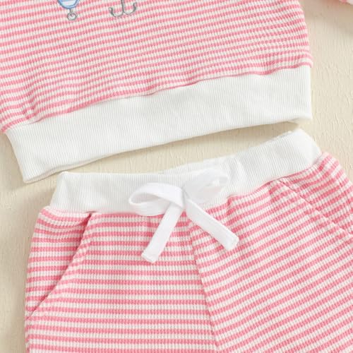 Toddler Baby Girl Fall Clothes Fish Embroidery Long Sleeve Striped Top and Pants Set 2Pcs Fishing Outfits4