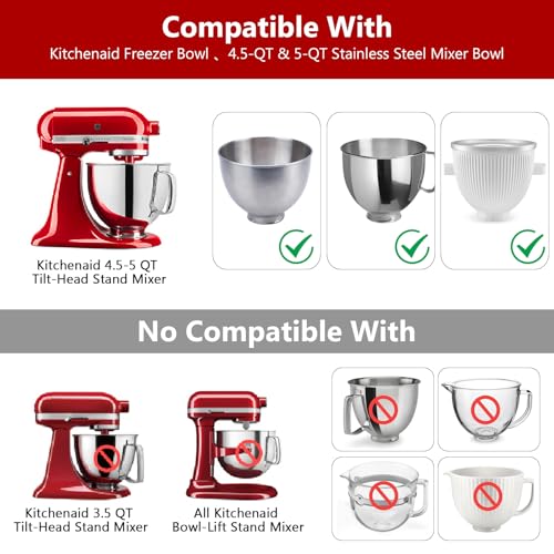 Image of Silicone Cover Compatible with 2QT Ice Cream Mixing Bowl, Silicone Lid for Kitchenaid Freezer Bowl Accessory, Dishwasher Freezer Safe