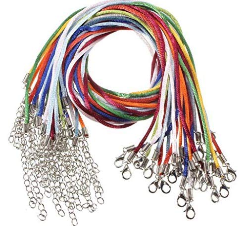 DIY Crafts Cotton Waxed Rubber Necklace Cords Lobster Clasp for Pendant Do it You Do it Yourself-image-21