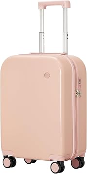 mixi Carry on Luggage, 20 Suitcase Spinner Wheels Luggage Hardshell Lightweight Rolling Suitcases PC with Cover & TSA Lock for Business Travel, Pink