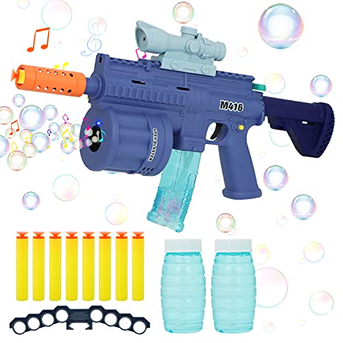 Joyin Bubble Gun With Foam Dart Blaster, Music & Light Bubble Blower With 2 Bottles Of Bubble Solution (50Ml), 8 Soft Bombs And 3 Batteries, Party Favors, Summer Outdoor And Indoor Activity #TOP15