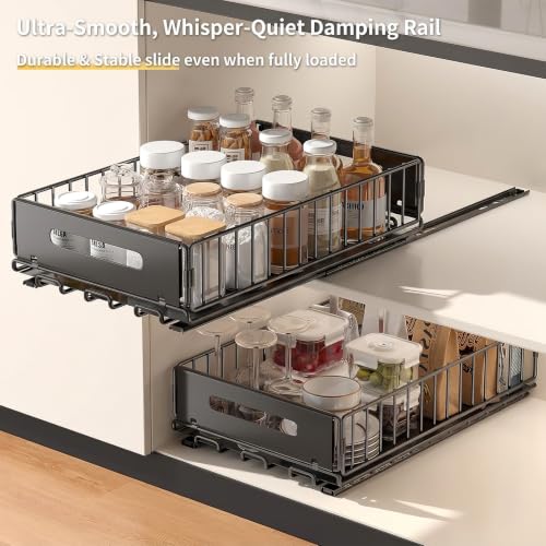 PureBox Pull Out Cabinet Organizer for Kitchen, 2 Pack Slide Out Shelves by PureBox - Used condition - Image 6