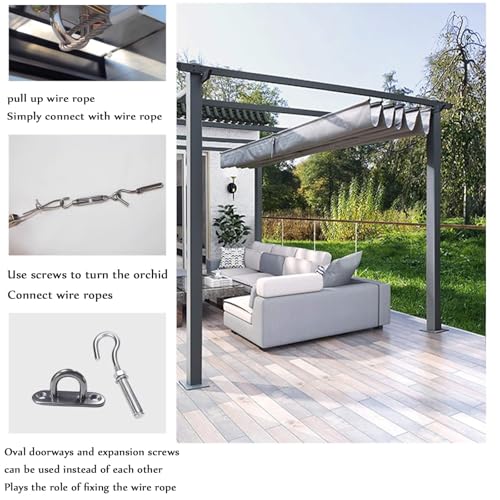 Voile d'ombrage rétractable à vagues de 1,1 m pour pergolas et patios