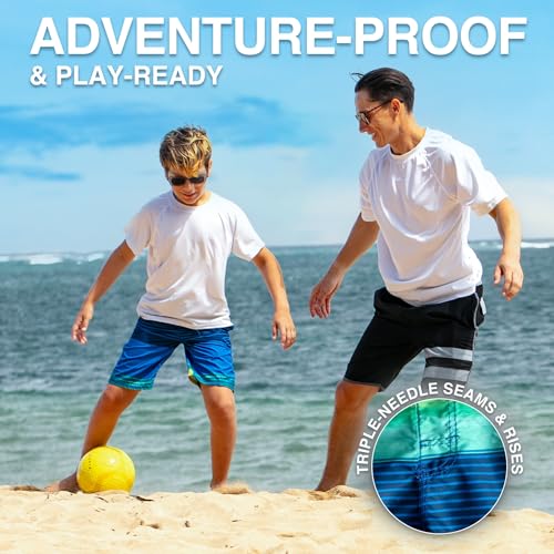 Image of Kanu Surf Boys' Toddler Troy Stripe Swim Trunks