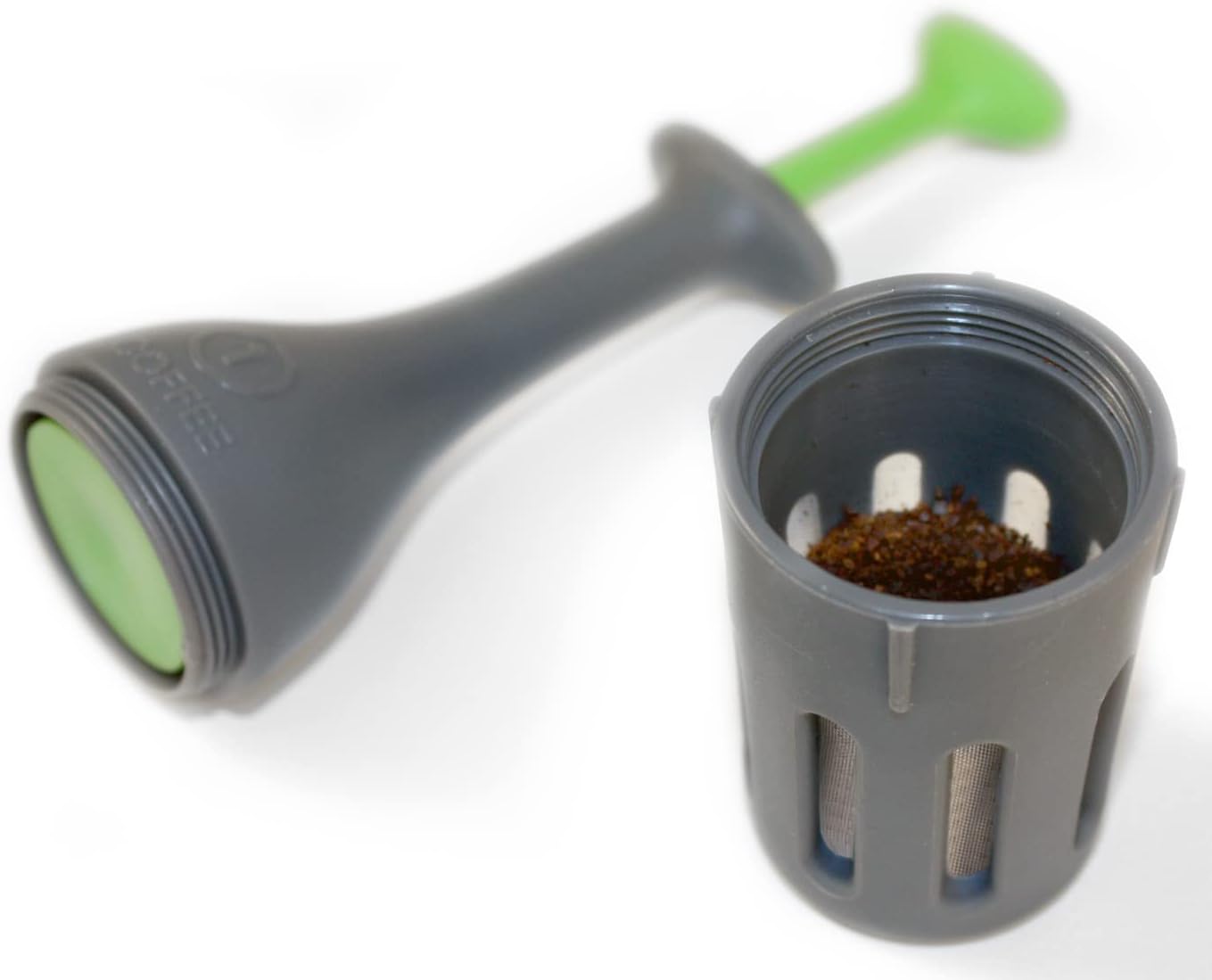 Healthy Steps by Jokari 229966 - Coffee Press - Easy Brew Single Portion of Real Coffee with Less Mess - Grey