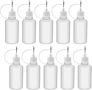 Bantoye 10 Pcs Needle Tip Glue Bottle Applicator DIY Quilling Tool Precision Tip Glue Plastic Liquid Dropper Bottles (30 ml)