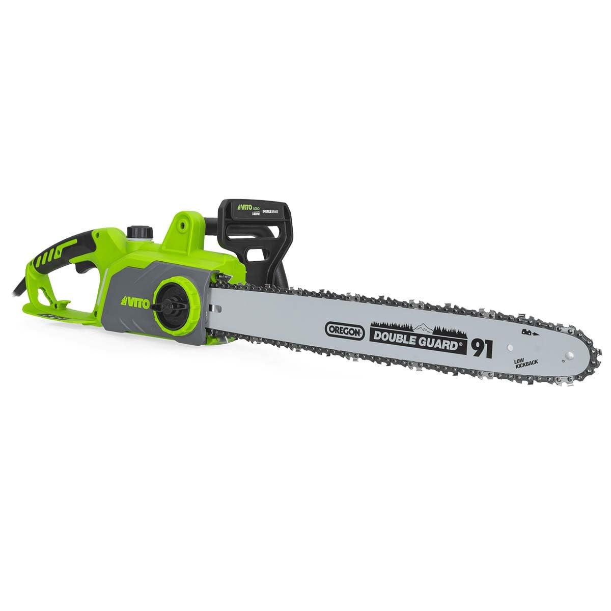 Motosierra 1800 W eléctrico Guide Oregon hoja 405 mm – 57 eslabones – paso 3/8 " – Freno Auto – ajuste de la tensión de cadena
