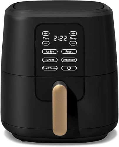 Freidora de aire con pantalla táctil, freidora de aire digital con pantalla activada por tacto, utensilios de cocina de Drew Barrymore (6 cuartos de