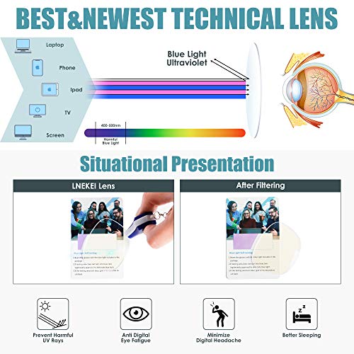 image for LNEKEI Reading Glasses Blue Light Blocking glasses women/men - 6Pack S