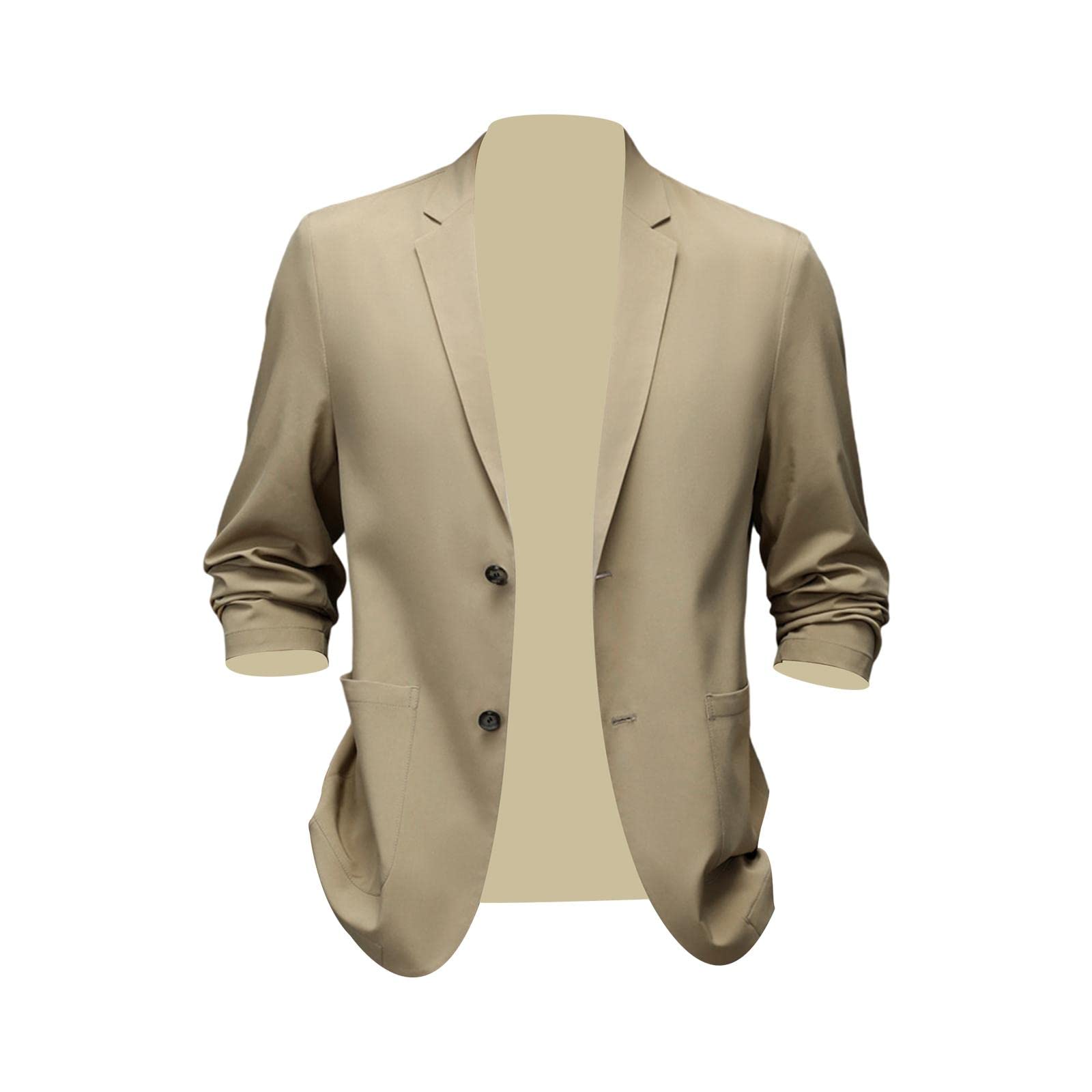 Suit Jacket Men Fashion Suit Blazer Men for Holidays Office Gift Khaki 2XL|Clothing Shoes & Accessories | Mens Clothing | Suits-picture-29