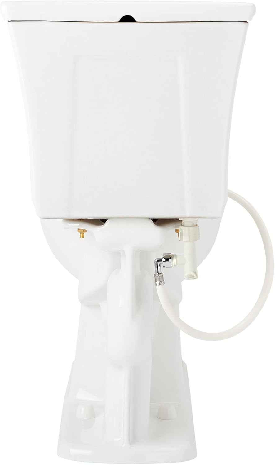 Signature Hardware 482476 Benbrook 1.28 GPF Two Piece Elongated Toilet - ADA Compliant, Bidet Seat Included - White/Matte Black Lever