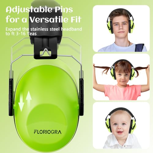 Image of Floriogra 2 Pack Noise Canceling Headphones for Kids, Kids Ear Protection Earmuffs for Autism, Toddler, Children, Noise Cancelling Headphones Sound Proof Earmuffs for Concerts, Air Shows, Fireworks