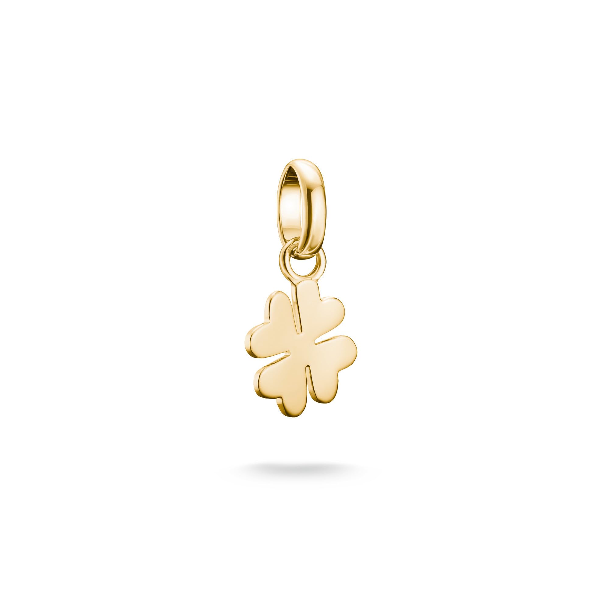 THOMAS SABO Charm-Anhänger Glücksklee Connect vergoldet 18k Vergoldung, Recyceltes 925 Silber