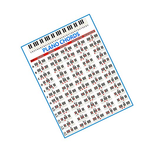 Tabela educativa de acordes de piano laminado Supvox, para pianistas, compositores, produtores, guia